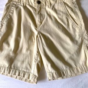 Yellow flat front shorts
